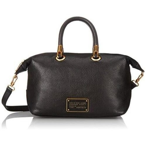 MARC BY MARC JACOBS Too Hot To Handle Leather Satchel / Crossbody BagBlack NEW